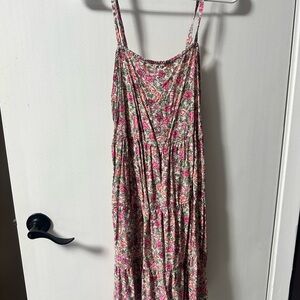 Old Navy Floral Pink and White Sundress Medium